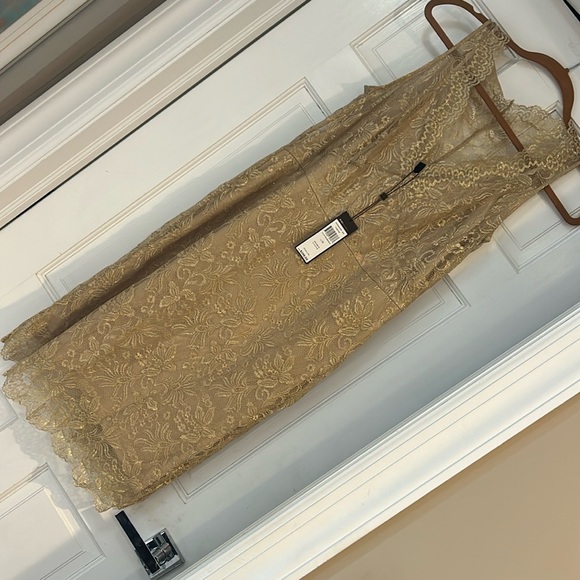 BCBG Max Azria Champagne Gold Lace Dress size 12-NWT - Picture 6 of 13
